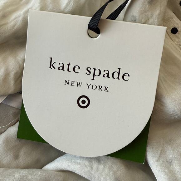 Kate Spade New York X Target Cream Black Mini Polka Dot Linen Baby Doll Tank Top - Picture 6 of 12